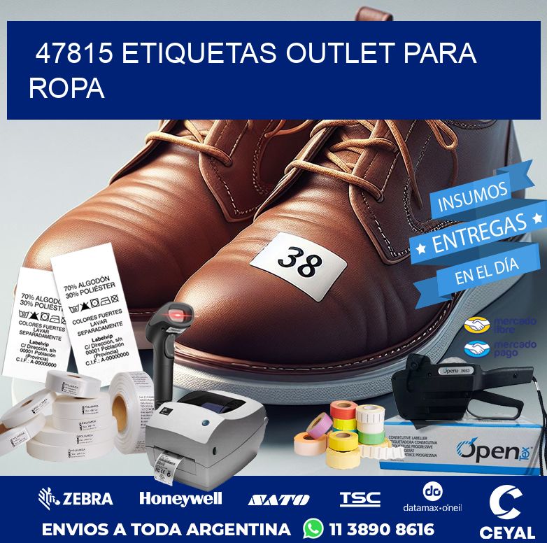 47815 ETIQUETAS OUTLET PARA ROPA