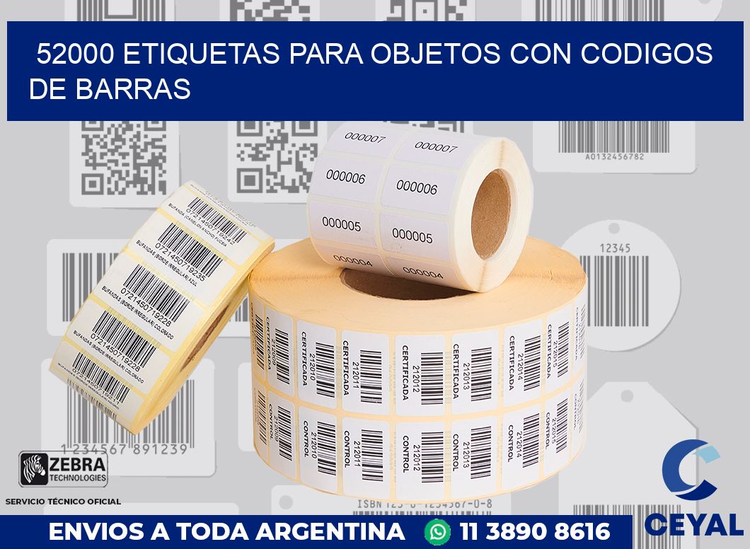 52000 ETIQUETAS PARA OBJETOS CON CODIGOS DE BARRAS