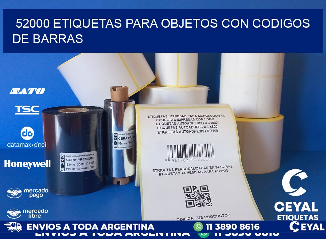 52000 ETIQUETAS PARA OBJETOS CON CODIGOS DE BARRAS