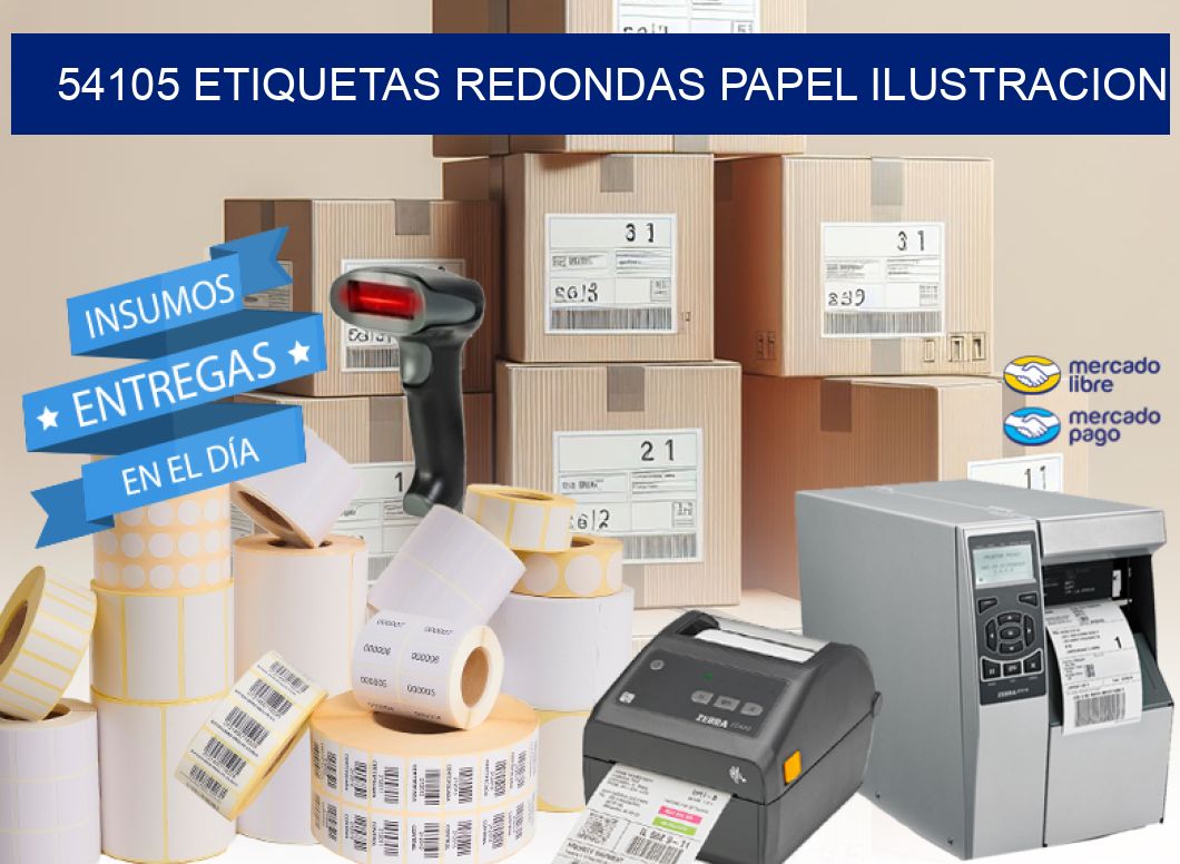 54105 ETIQUETAS REDONDAS PAPEL ILUSTRACION