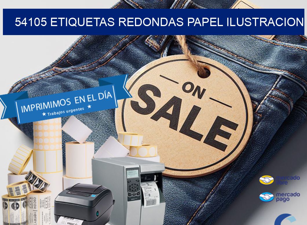 54105 ETIQUETAS REDONDAS PAPEL ILUSTRACION