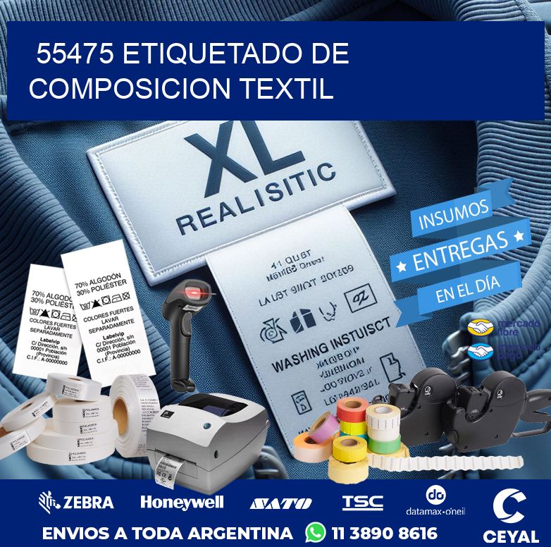 55475 ETIQUETADO DE COMPOSICION TEXTIL