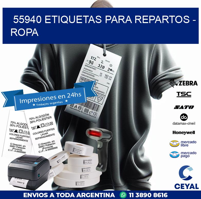 55940 ETIQUETAS PARA REPARTOS - ROPA