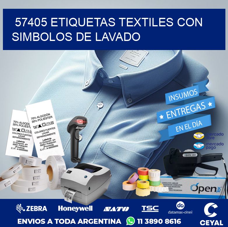 57405 ETIQUETAS TEXTILES CON SIMBOLOS DE LAVADO