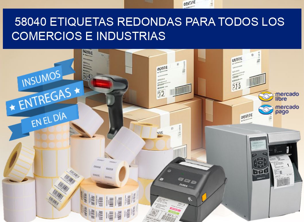 58040 ETIQUETAS REDONDAS PARA TODOS LOS COMERCIOS E INDUSTRIAS