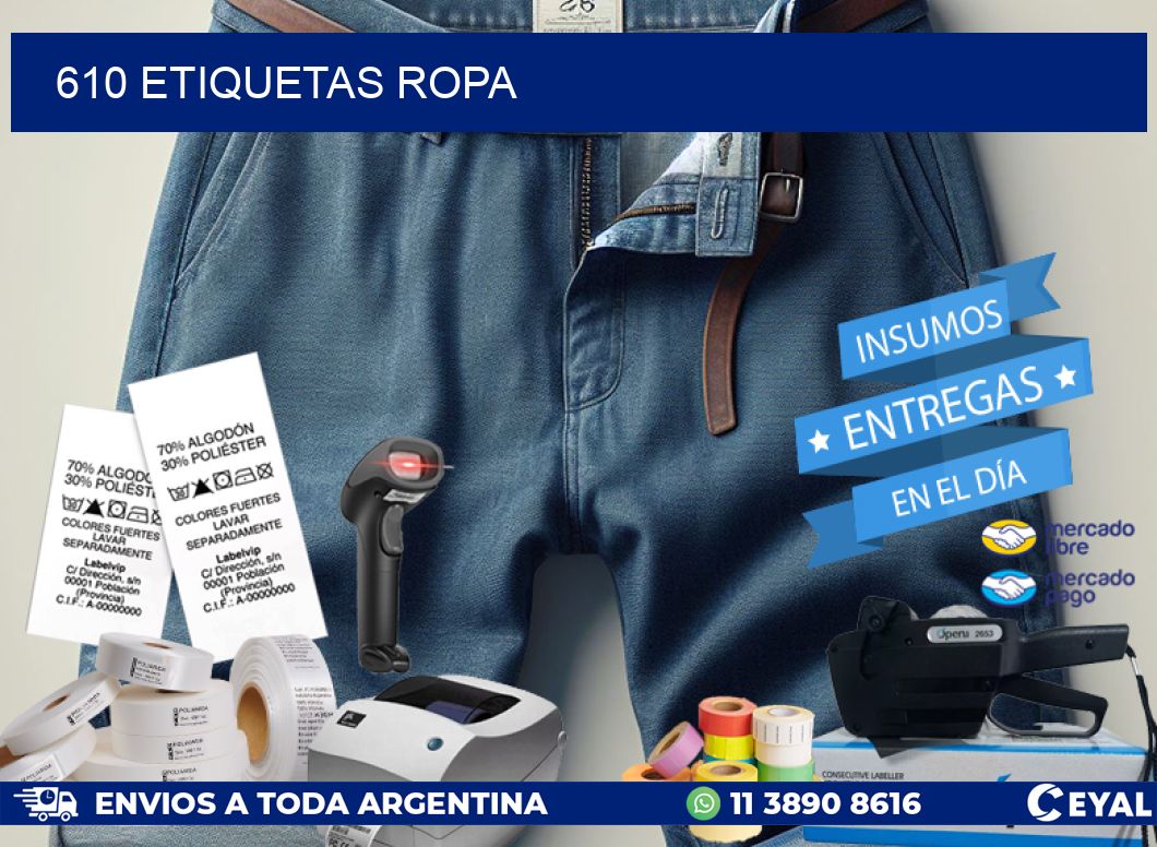 610 ETIQUETAS ROPA