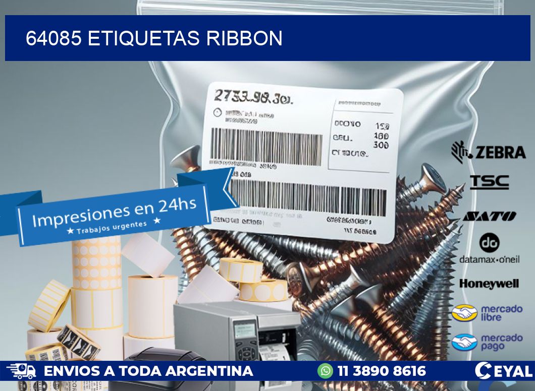 64085 ETIQUETAS RIBBON