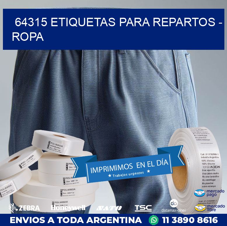 64315 ETIQUETAS PARA REPARTOS - ROPA