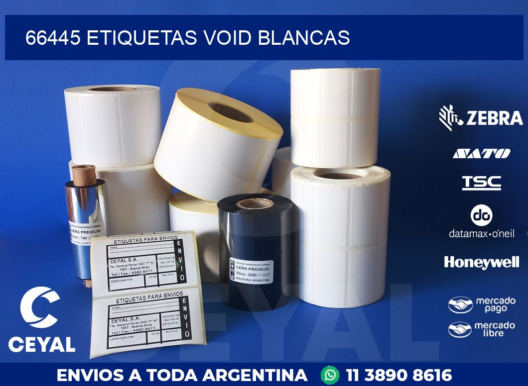 66445 ETIQUETAS VOID BLANCAS