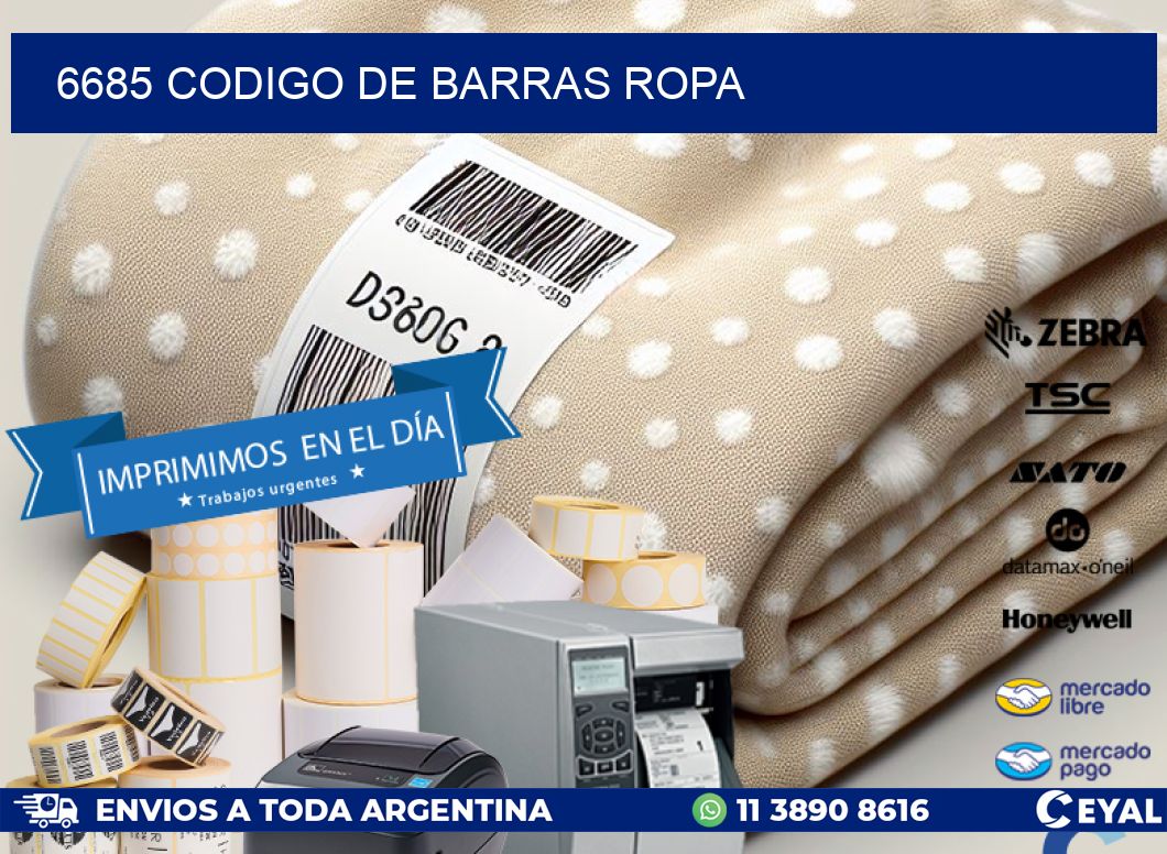 6685 CODIGO DE BARRAS ROPA