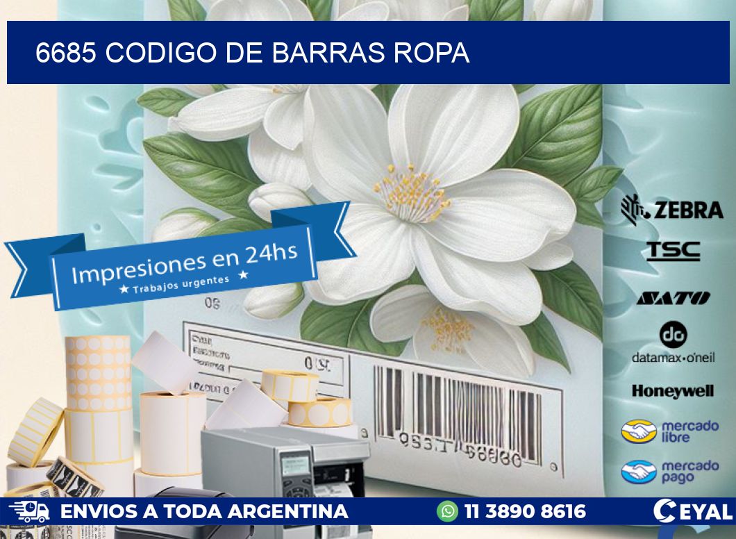 6685 CODIGO DE BARRAS ROPA