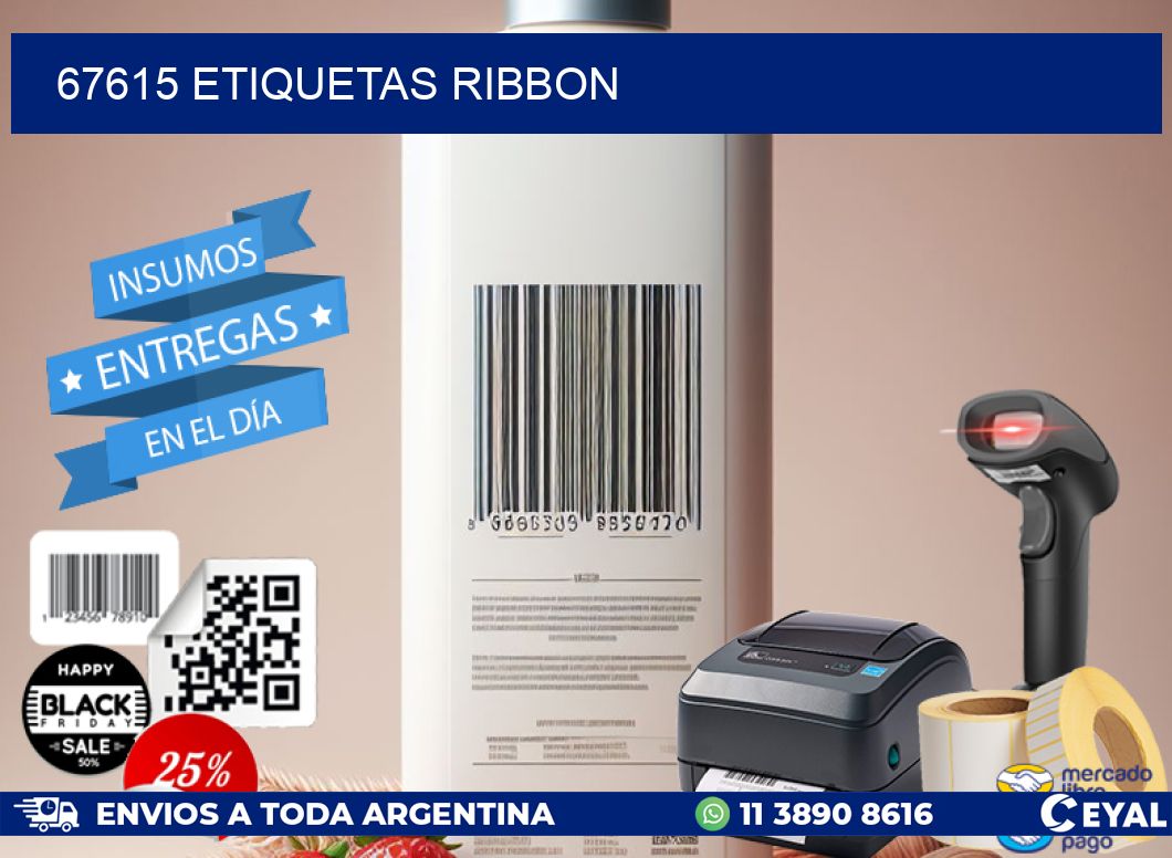 67615 ETIQUETAS RIBBON