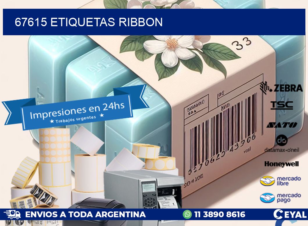 67615 ETIQUETAS RIBBON