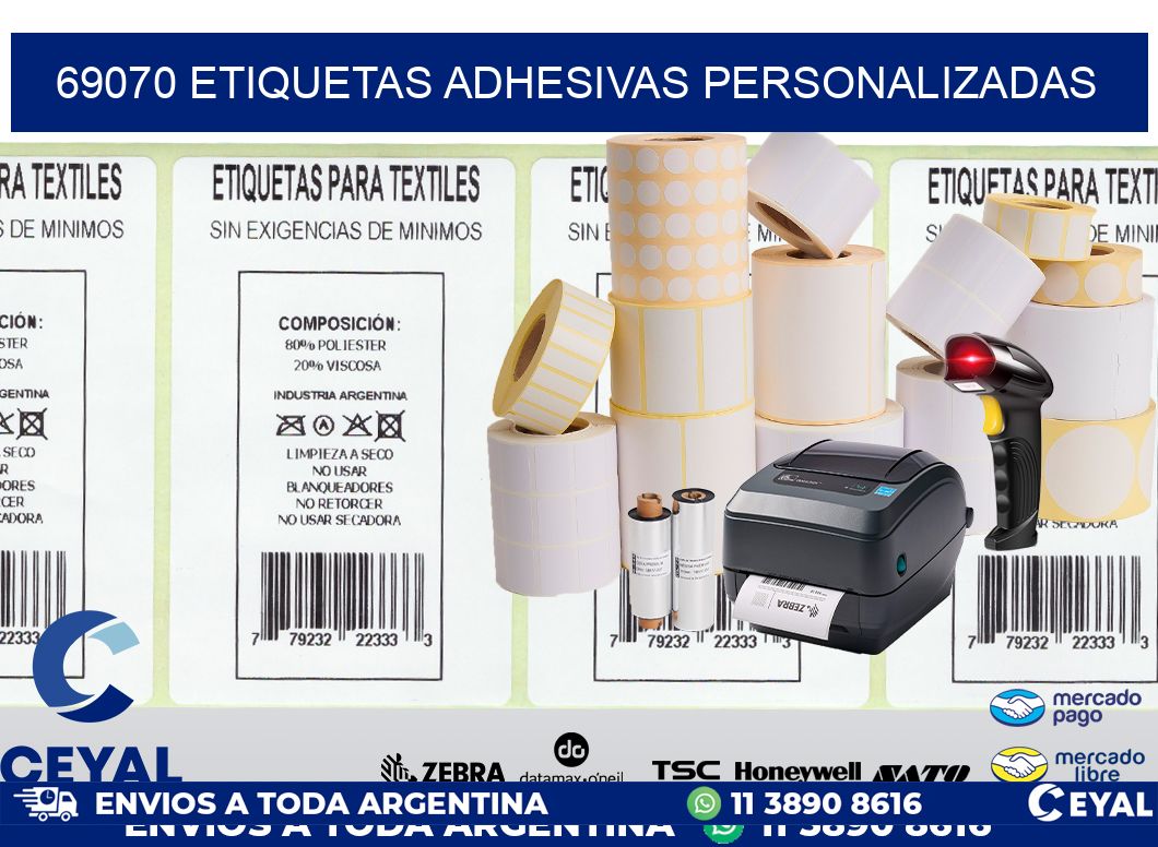 69070 etiquetas adhesivas personalizadas