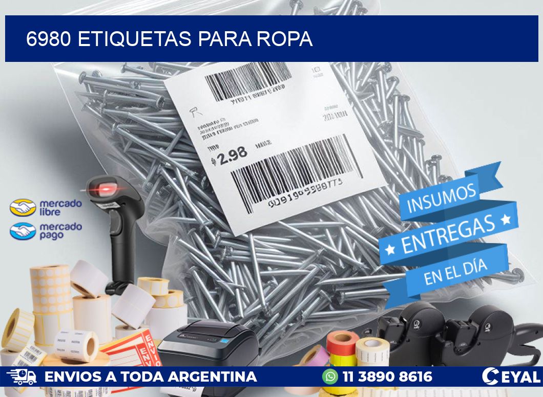 6980 Etiquetas para ropa