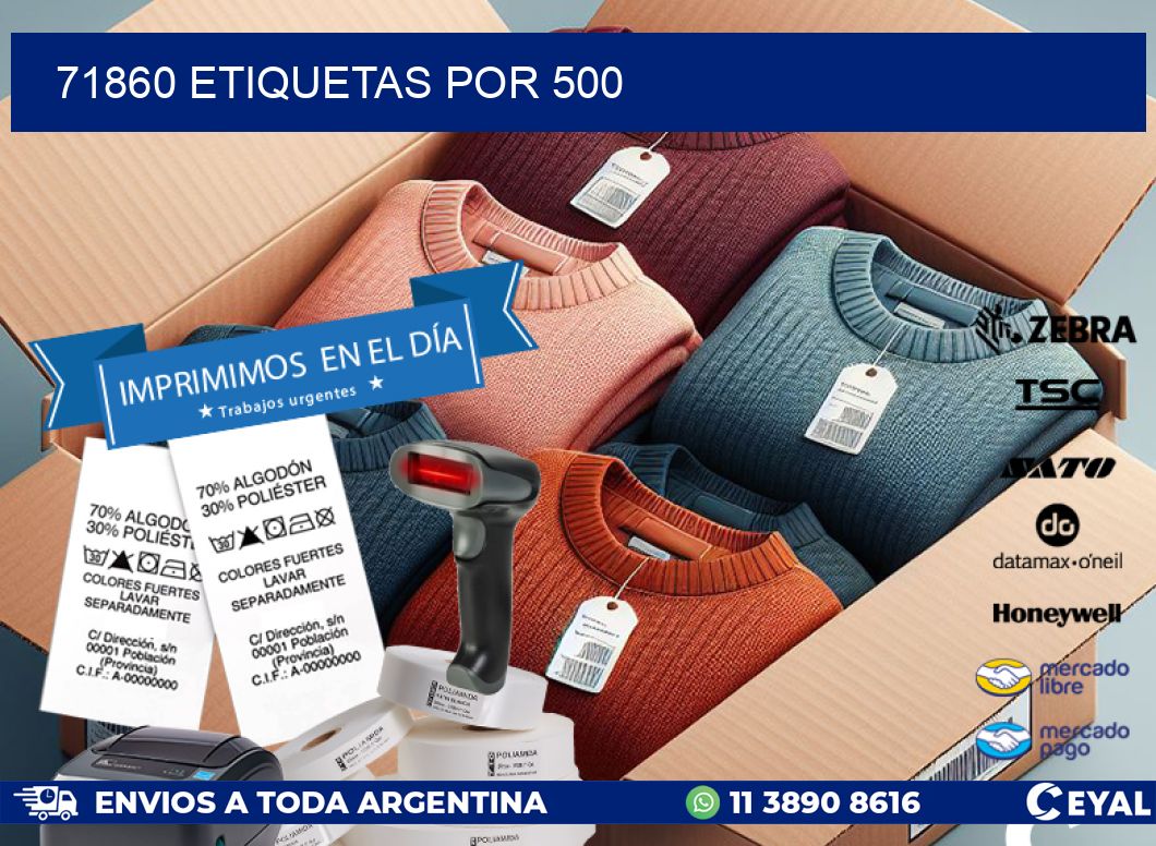 71860 etiquetas por 500