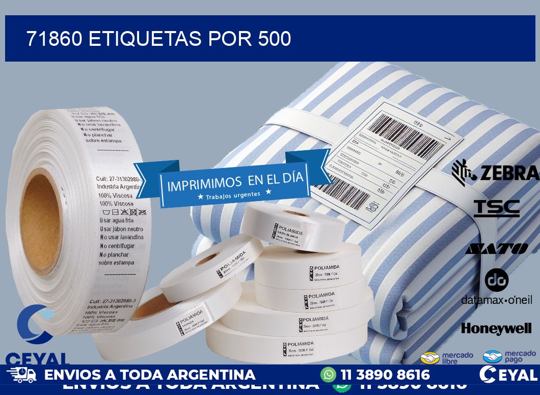 71860 etiquetas por 500