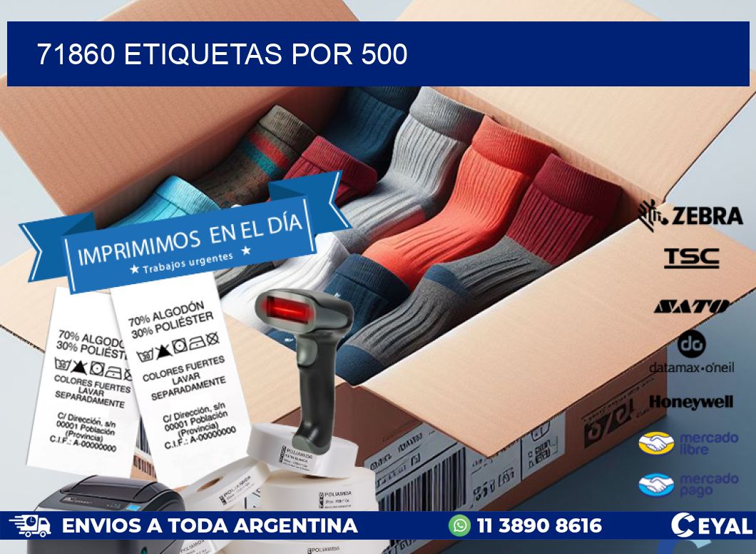 71860 etiquetas por 500