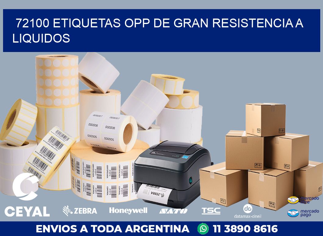 72100 ETIQUETAS OPP DE GRAN RESISTENCIA A LIQUIDOS