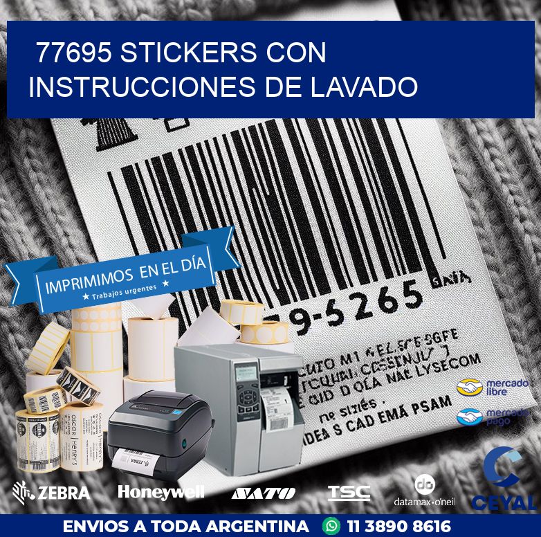 77695 STICKERS CON INSTRUCCIONES DE LAVADO