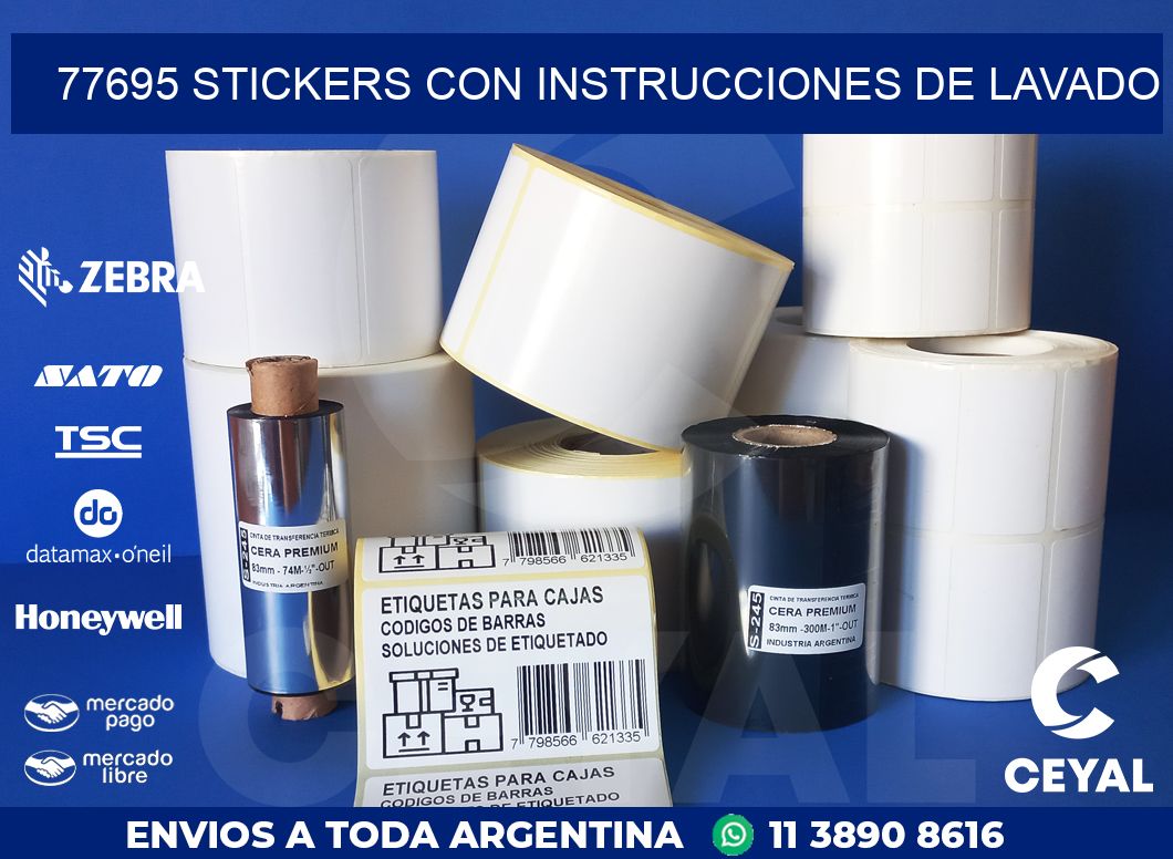 77695 STICKERS CON INSTRUCCIONES DE LAVADO