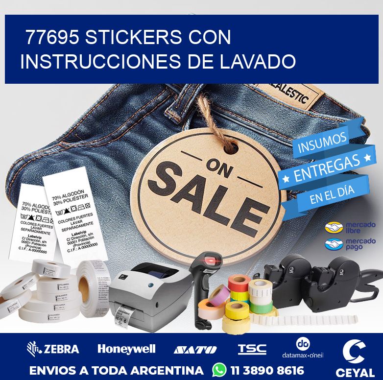 77695 STICKERS CON INSTRUCCIONES DE LAVADO