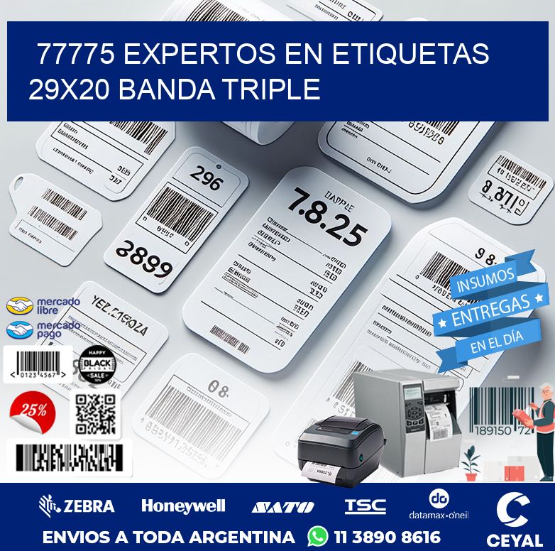 77775 EXPERTOS EN ETIQUETAS 29X20 BANDA TRIPLE