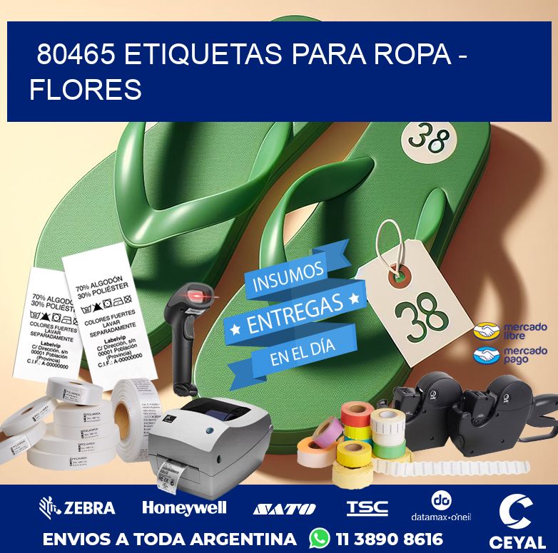 80465 ETIQUETAS PARA ROPA - FLORES