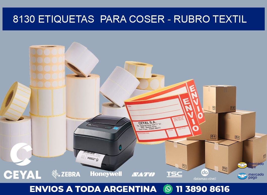 8130 ETIQUETAS  PARA COSER - RUBRO TEXTIL