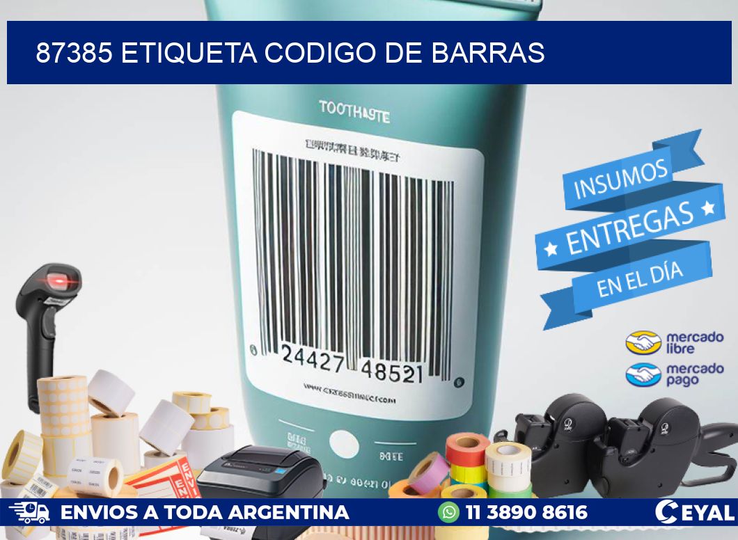 87385 etiqueta codigo de barras