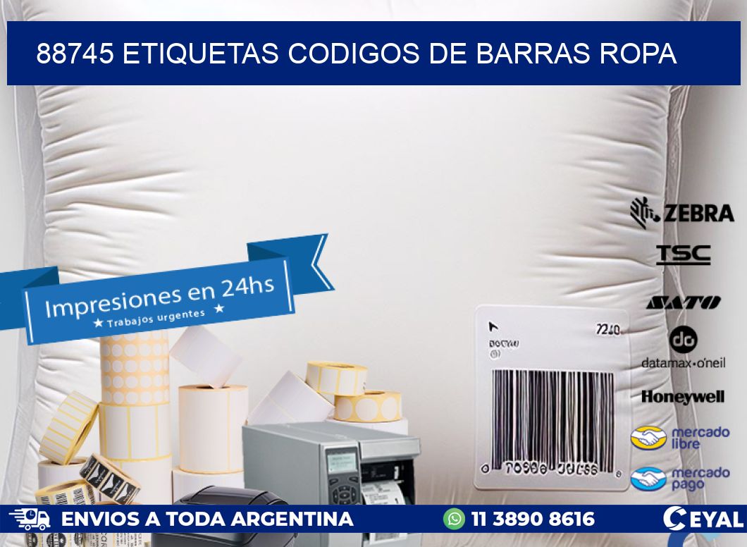 88745 ETIQUETAS CODIGOS DE BARRAS ROPA