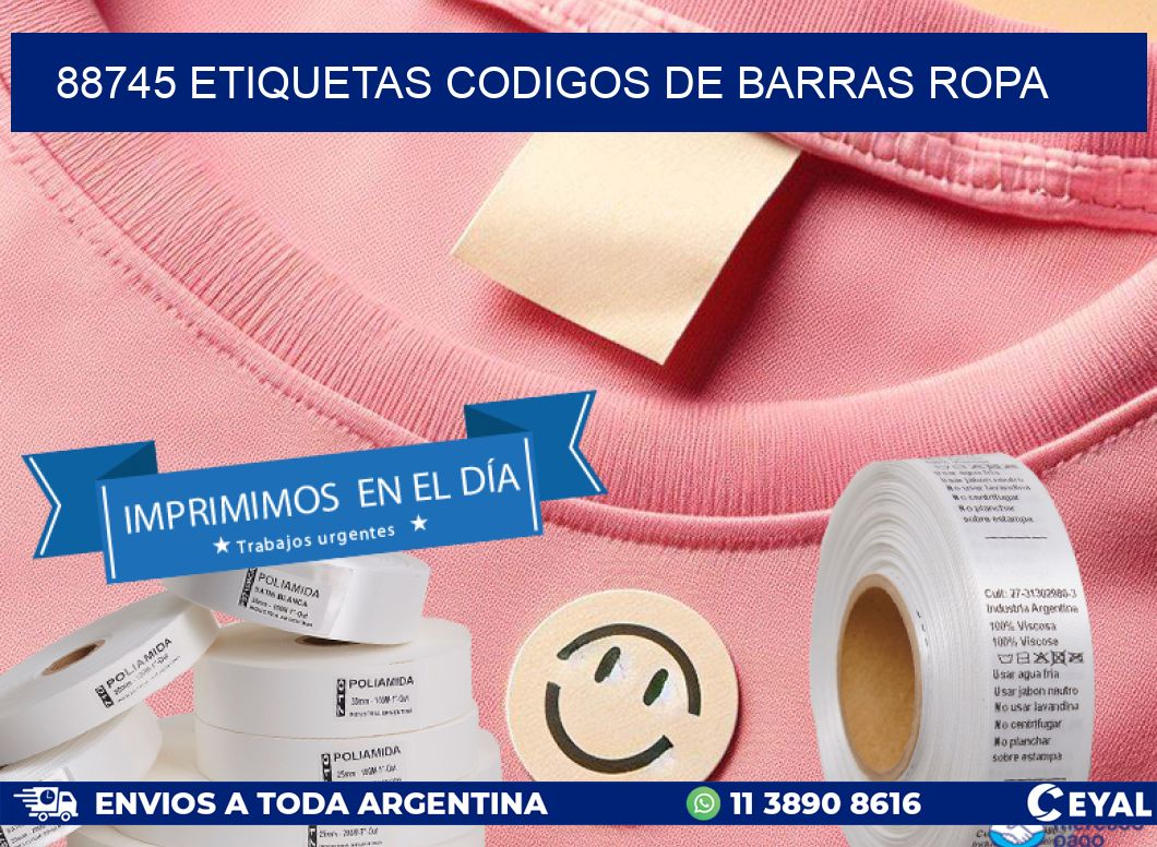 88745 ETIQUETAS CODIGOS DE BARRAS ROPA