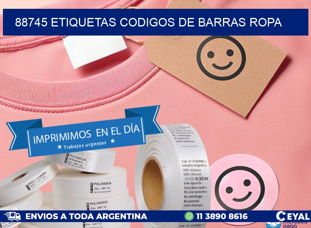 88745 ETIQUETAS CODIGOS DE BARRAS ROPA