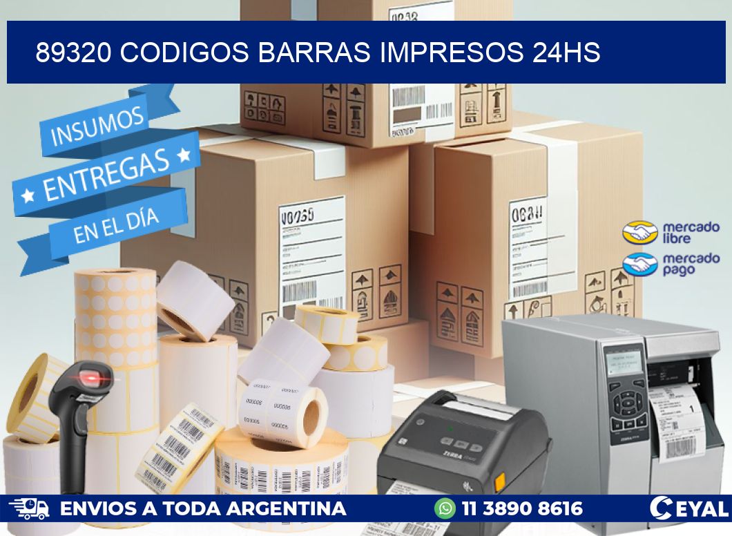 89320 Codigos barras impresos 24hs