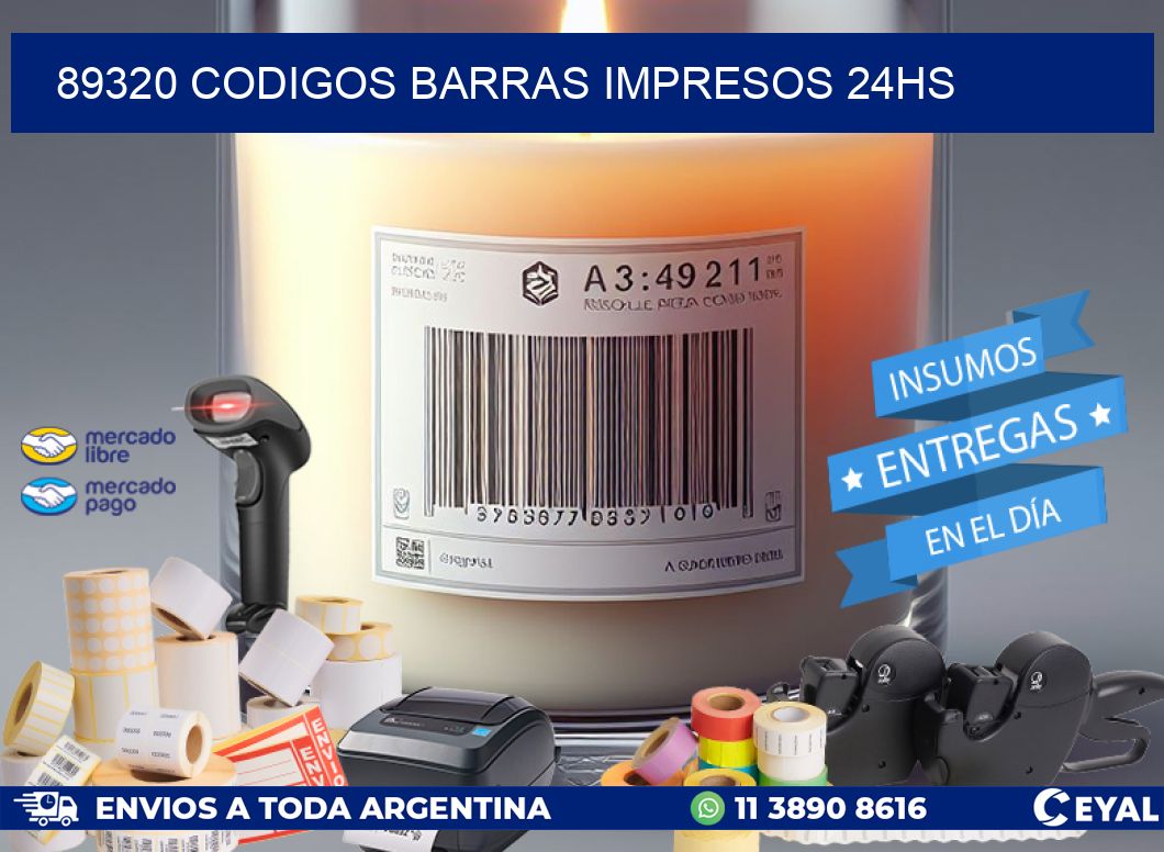 89320 Codigos barras impresos 24hs