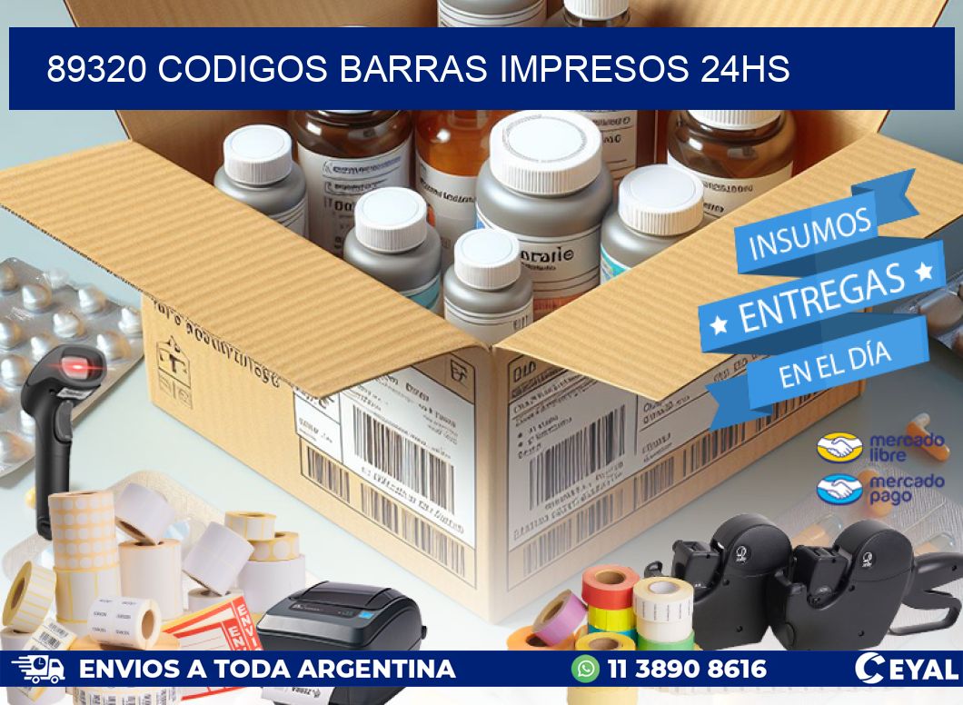 89320 Codigos barras impresos 24hs