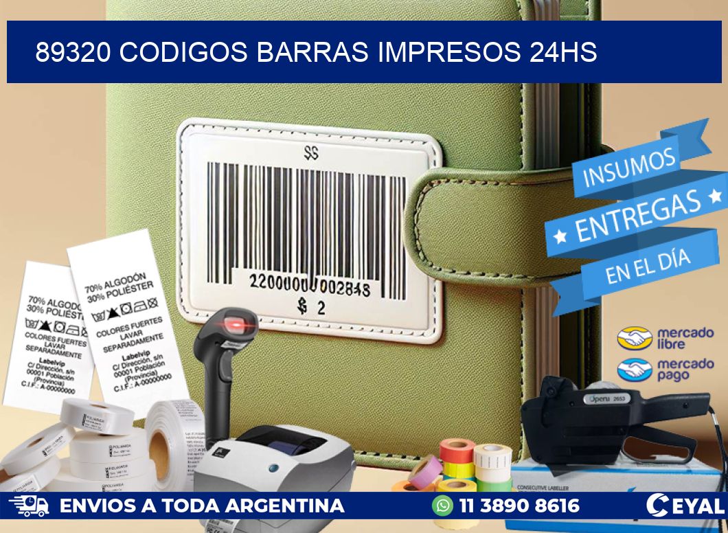 89320 Codigos barras impresos 24hs