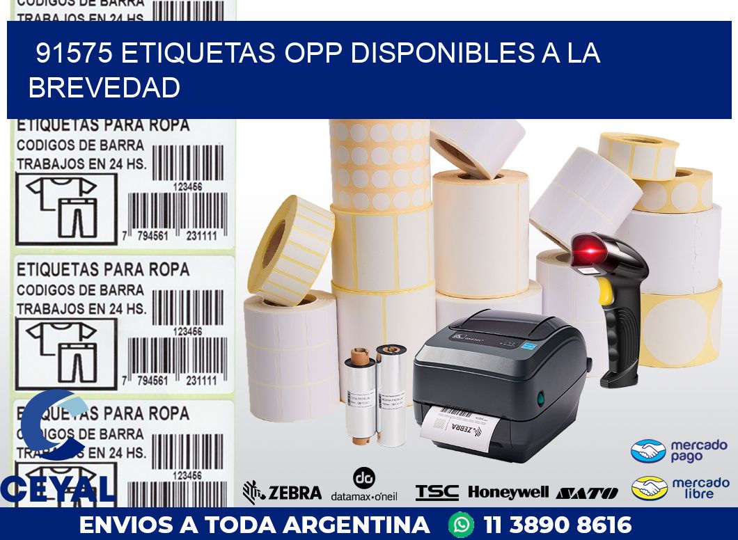 91575 ETIQUETAS OPP DISPONIBLES A LA BREVEDAD