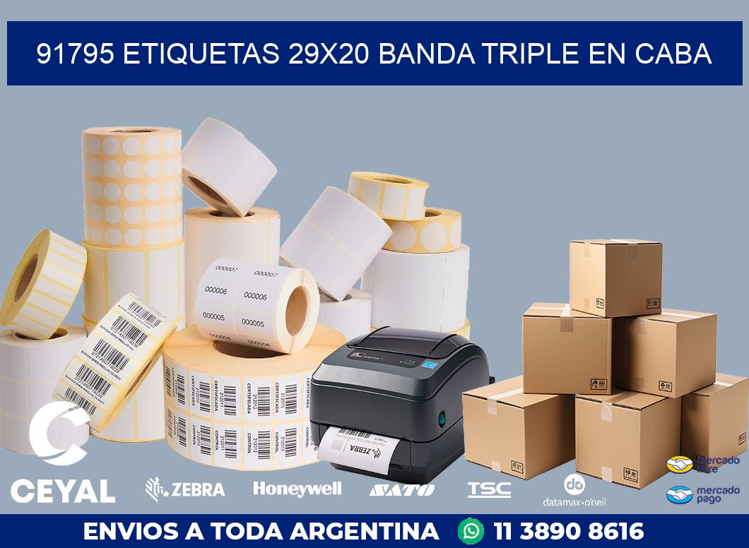 91795 ETIQUETAS 29X20 BANDA TRIPLE EN CABA