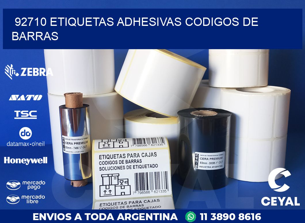 92710 ETIQUETAS ADHESIVAS CODIGOS DE BARRAS