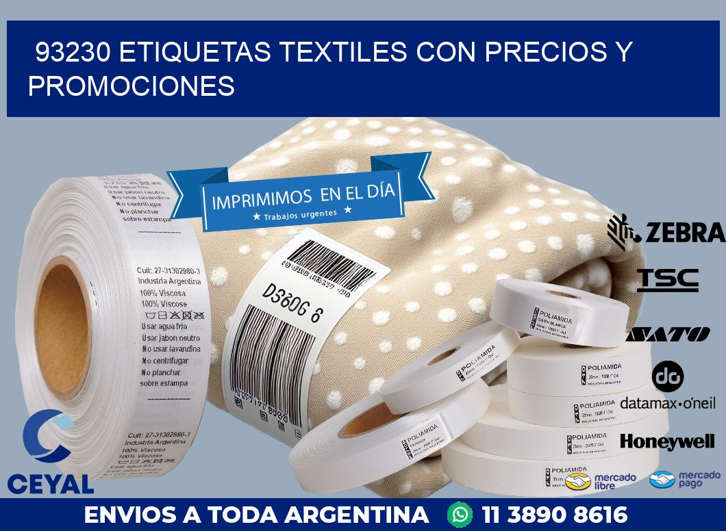 93230 ETIQUETAS TEXTILES CON PRECIOS Y PROMOCIONES