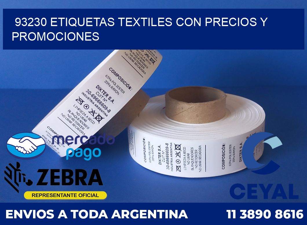 93230 ETIQUETAS TEXTILES CON PRECIOS Y PROMOCIONES