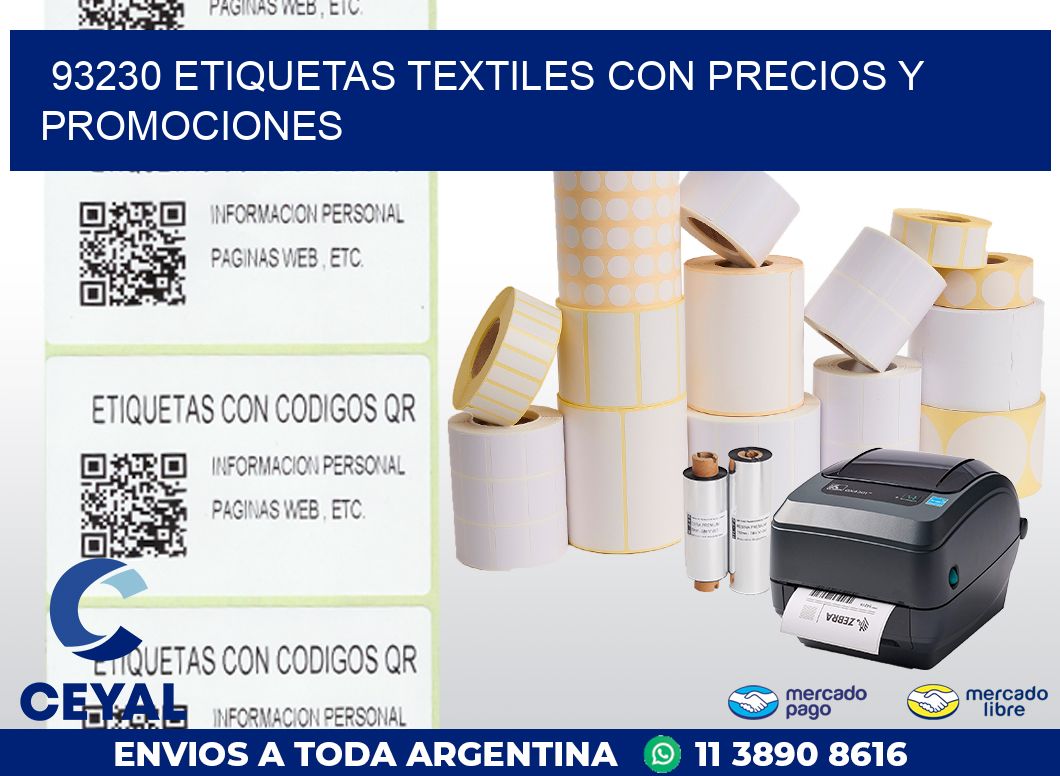 93230 ETIQUETAS TEXTILES CON PRECIOS Y PROMOCIONES