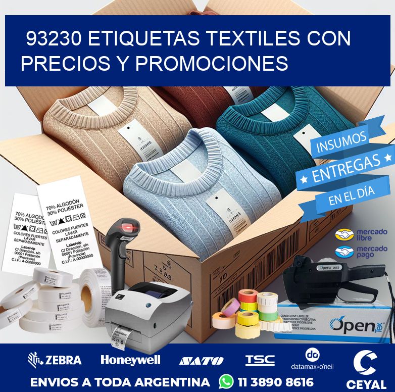 93230 ETIQUETAS TEXTILES CON PRECIOS Y PROMOCIONES