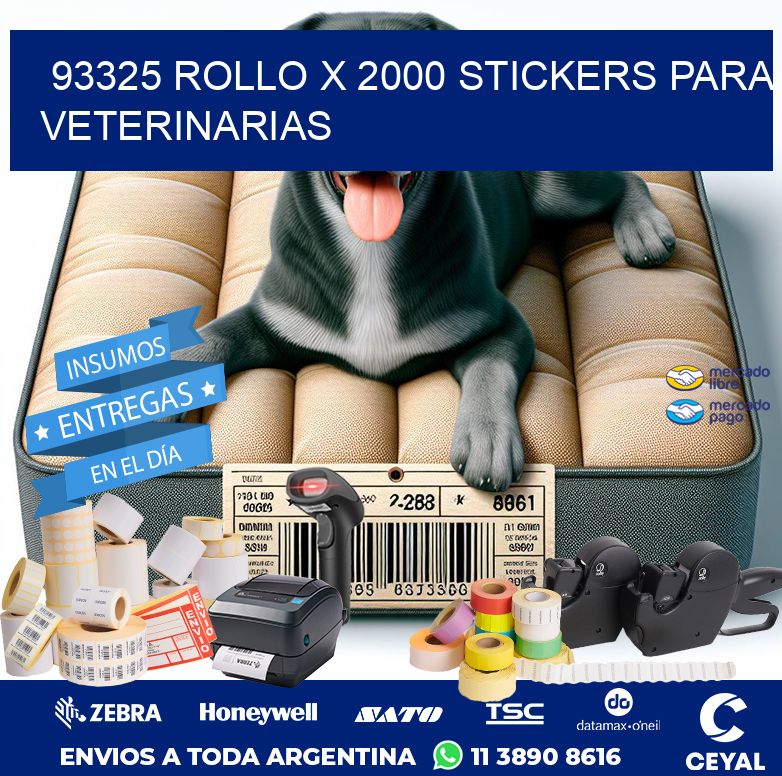 93325 ROLLO X 2000 STICKERS PARA VETERINARIAS