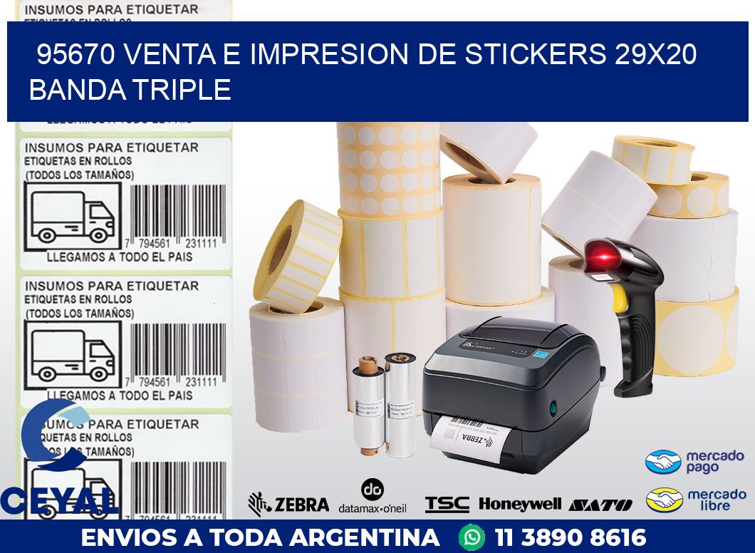 95670 VENTA E IMPRESION DE STICKERS 29X20 BANDA TRIPLE