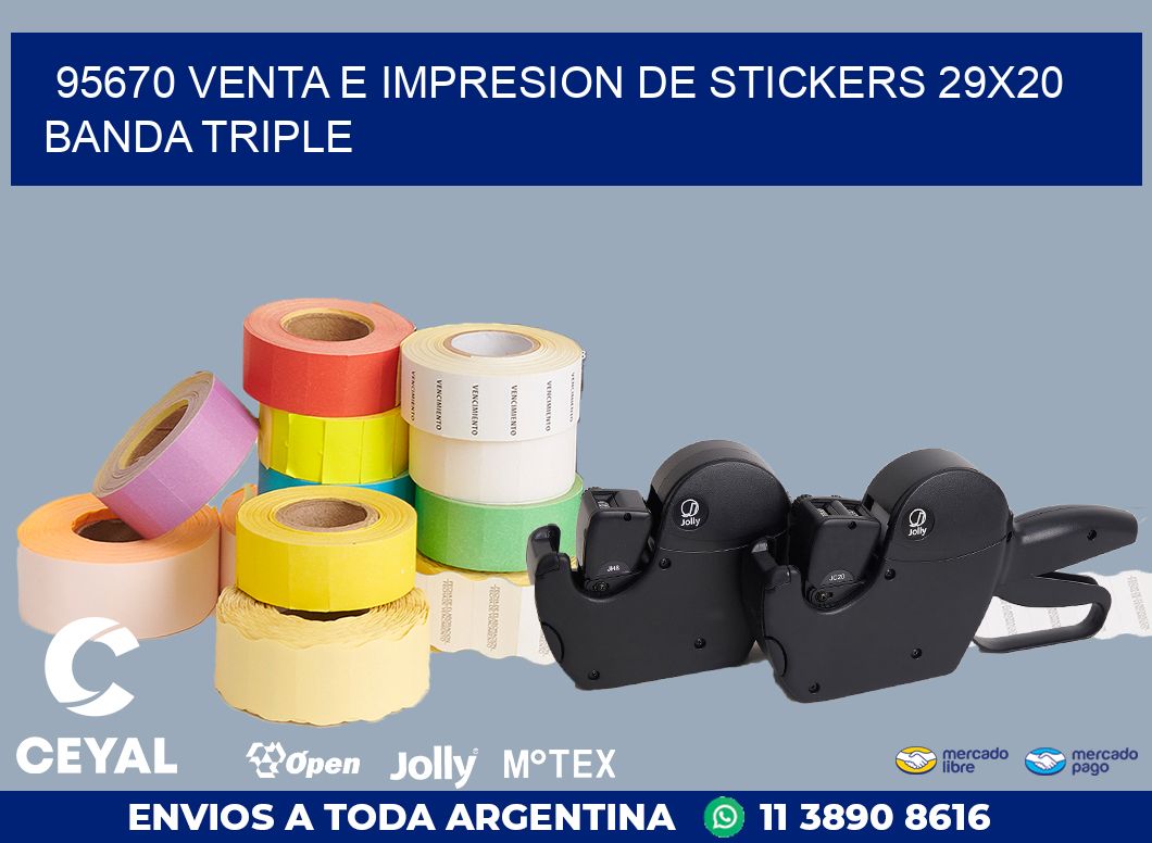 95670 VENTA E IMPRESION DE STICKERS 29X20 BANDA TRIPLE