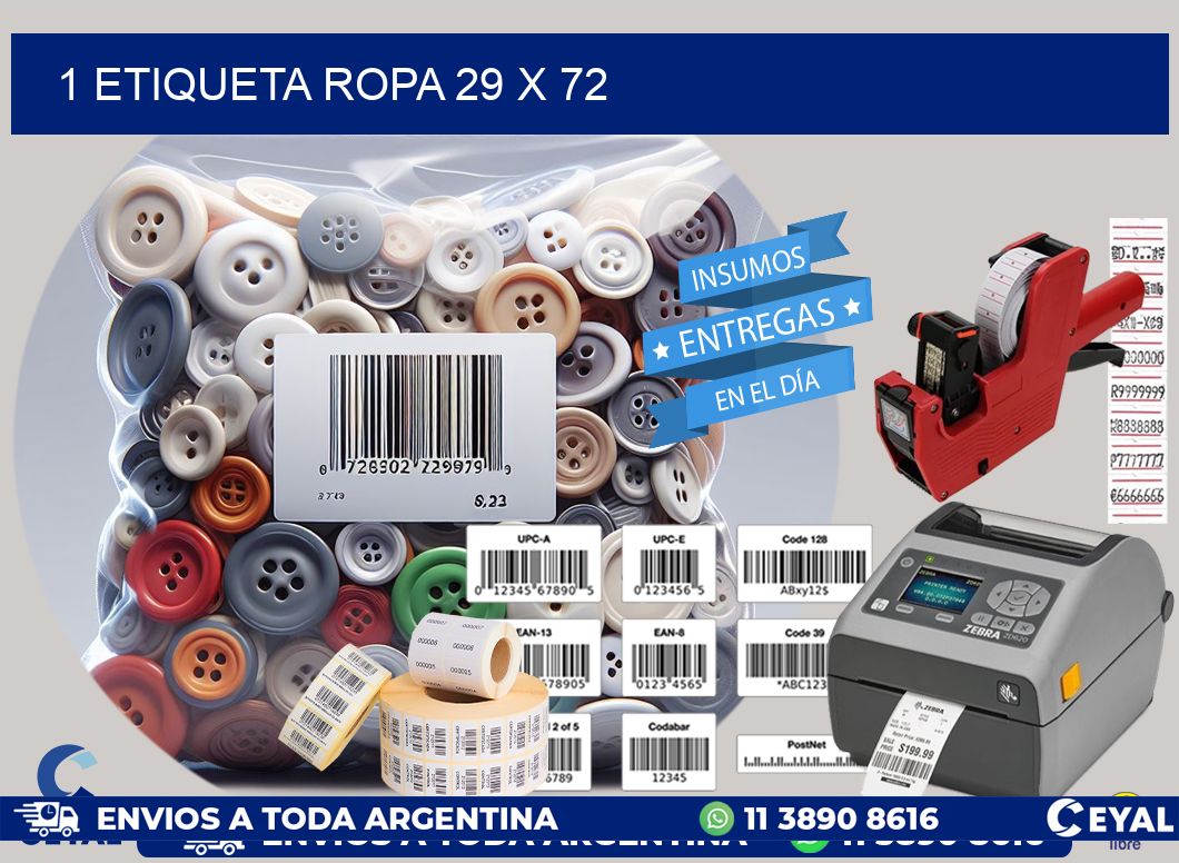 1 ETIQUETA ROPA 29 x 72