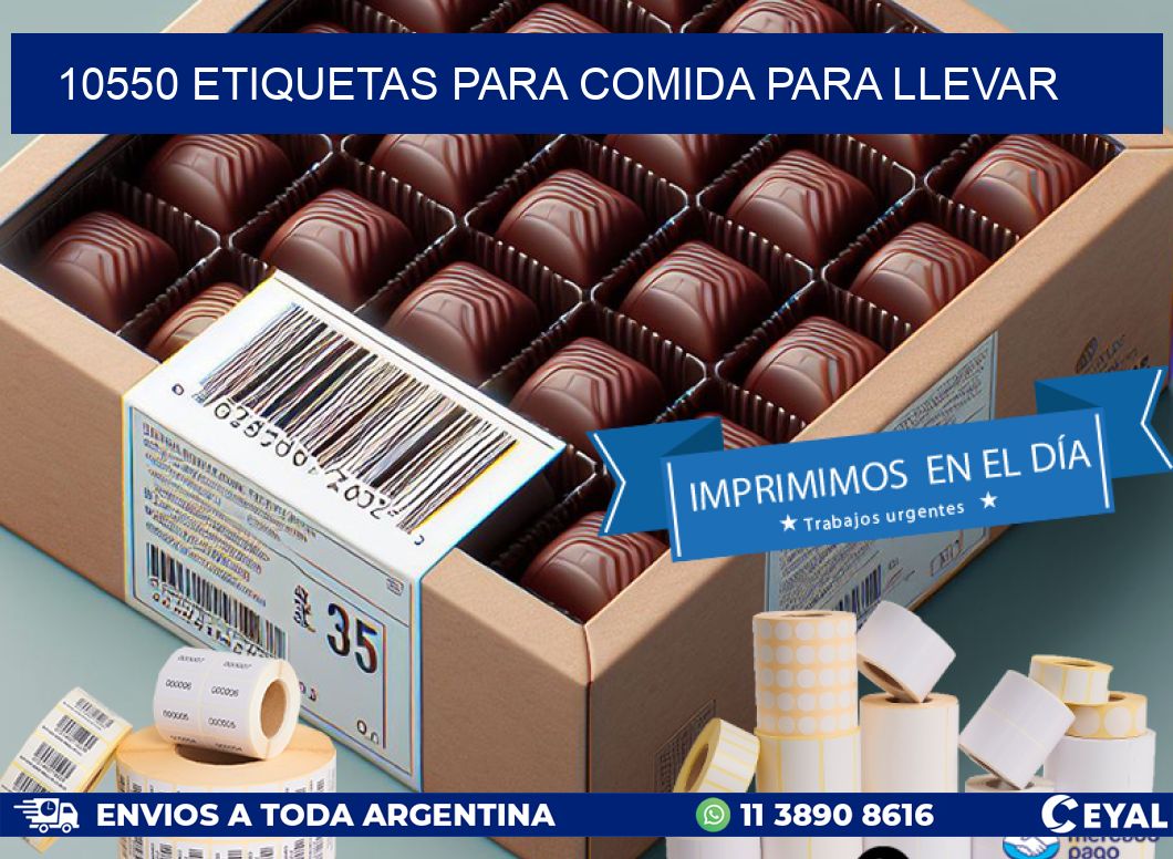 10550 ETIQUETAS PARA COMIDA PARA LLEVAR