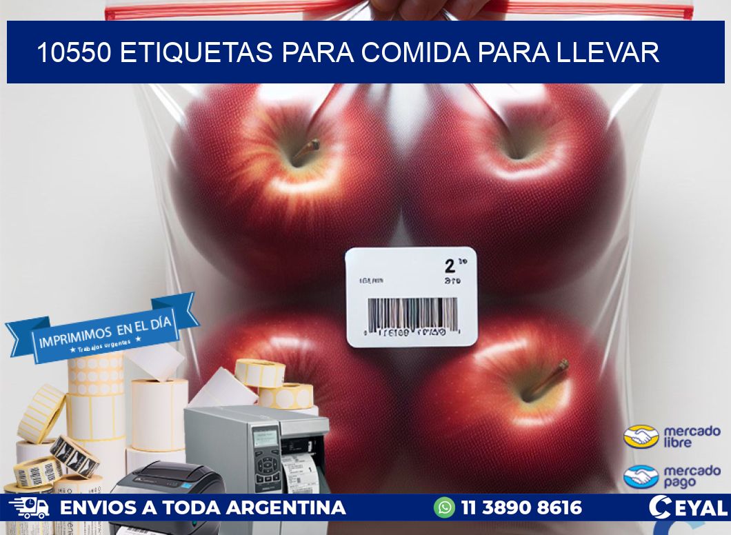 10550 ETIQUETAS PARA COMIDA PARA LLEVAR